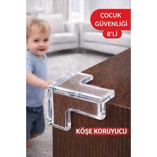Novélune Koruyucu ve Kilit: Şeffaf Silikon Masa Kenarı Köşe Koruyucu, 8’li Set