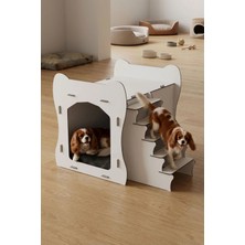 Empressco Köpek Kulübesi Ahşap Köpek Evi Beyaz Renk Model 3
