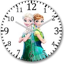 Novélune Duvar Saati: Elsa Frozen Fever Temalı Bombeli Gerçek Cam