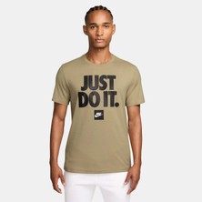 Nike Sportswear Fran Jdı Verbiage Erkek Kahverengi Günlük Stil Tişört
