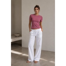 Alexander Gardi Bisiklet Yaka Basic Crop T-Shirt