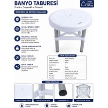 Carman Kaymaz Banyo Taburesi Metal Ayaklı Beyaz