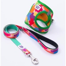 Frefly Store Renkli Kedi ve Köpek Göğüs Tasması Seti, Göğüs ve Kayış