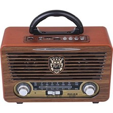 Novélune Nostaljik Radyo: Koyu Kahverengi Ahşap Görünümlü Radyo ve Mp3 Çalar