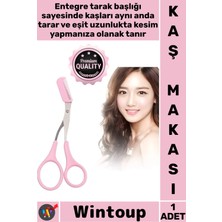 Wintoup #makas Ergonomik Tasarım Hassas Şekillendirme Profesyonel Bakım Set Mini Taraklı Kaş Düzeltme Makası