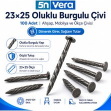 5n Vera 23×25 Oluklu Burgulu Çivi 100 Adet | Ahşap, Mobilya, Ayakkabı Ökçe ve Topuk Çivisi