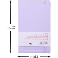 Frefly Store 80 Yapraklı Eskiz Defteri, 13X21 cm Boyutunda Pastel Mor Kapak