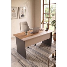 Robin Home Nexus 147X77 cm Ofis Çalışma Masası Bilgisayar Masası Yönetici Masası Sepet-Kumsal-Antrasit