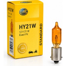 Hella HY21W 12V 21W BAY9S Turuncu Sinyal Ampulü Tekli Orijinal Ece Onaylı