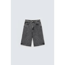 Vamos Bermuda Denim Şort Gri