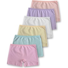 Panfilia %95 Pamuklu Likralı Penye Kız Çocuk Boxer 6'lı Set / Külot / Iç Çamaşır