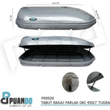 Tuğra Tabut Bagaj Parlak Grı 450LT Tugra