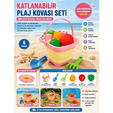Novélune Plaj Oyuncakları: Katlanabilir Çilek Model Kum Kovası ve - Taşınabilir Kum S