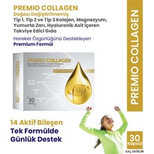 Renatus Premio Collagen Doğası Değiştirilmemiş Tip 1-2-3 Kolajen, Magnezyum, Yumurta Zarı ve Hyaluronik Asit Içeren Takviye Edici Gıda