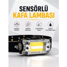 Midas Toptan Home Sensör Kontrollü Şarjlı Beyaz LED Kafa Lambası ve El Feneri
