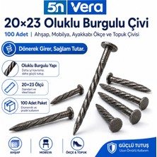 5n Vera 20×23 Oluklu Burgulu Çivi 100 Adet | Ahşap, Mobilya, Ayakkabı Ökçe ve Topuk Çivisi