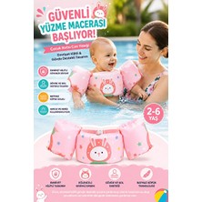 Novélune Şişme Havuz & Aksesuarı: Tavşan Temalı Bebek Kolluk ve Can Simidi - Güvenli Yüzme Yardımı