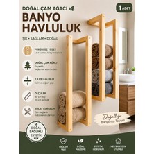 Barenda Dekoratif Duvar Rafı Havluluk Ahşap Havlu Rafı Banyo rafı 1 adet