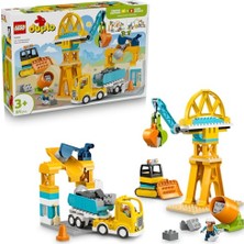 Frefly Store LEGO Duplo Kasabası 3'ü 1 Arada Inşaat Sahası ve Araçları 10476 | 3 Yaş ve Üzeri Kız ve Erkek Çocuklar Için 2 Figür Içeren Eğitici Oyuncak Yapım Seti, Doğum Günü Hediyesi, 84 Parça