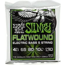 Frefly Store Ernie Ball Normal Slinky 5-String Flatwound Elektro Gitar Telleri, Ölçü 45-130