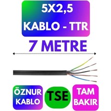 Frefly Store Öznur 5x2,5 Ttr Kablo, 7 Metre, Siyah