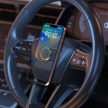Frefly Store Direksiyon Manyetik Telefon Tutucu, 360° Dönebilir, Araç Içi ve Masa Üstü Montaj, Tüm Akıllı Telefonlarla Uyumlu, Anahtar, Pc, Çoklu Kullanım Alanı, Yüksek Güçlü Tutuş, Siyah (3,5cm - XCH2013)