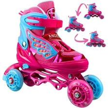 Frefly Store Melek Kanatlı Işıklı Inline Paten Kız Çocuk Pateni Silikon Teker