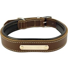Frefly Store Kişiselleştirilmiş Hakiki Klasik Deri Köpek Tasma (Kahverengi, M)