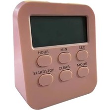 Frefly Store Öğrenci Ders Çalışma Saati Kronometreli Araç Saati Mutfak Bozdolabı Magnet Saat Zamanlayıcı Pembe