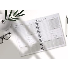 Frefly Store Fark Tanıtım 120 Günlük Tarihsiz Spiralli Planlayıcı - A5 Boyutu, 60 Yaprak (120 Sayfa), 90 Gr. Ivory Kağıt (Kraft Kapak)