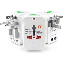 Frefly Store Akım Korumalı Universal Fiş Çoklu Priz CV640 Priz Çevirici Dönüştürücü Kompakt Tasarım Amerikan Fişi, Ingiliz, Türkiye 125V - 250V 13A (Beyaz)