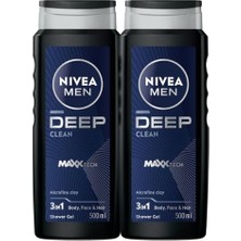 Frefly Store Nivea Men Deep Dimension Duş Jeli, Vücut,yüz ve Saç Şampuanı 2X500ML