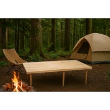 Frefly Store Katlanır Kamp, Piknik ve Bahçe Masası 70X120 cm - Ham Naturel Renk
