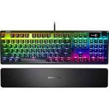 Frefly Store Steelseries Apex 7 Mekanik Gaming Klavye, OLED Akıllı Ekran, USB Doğrudan Bağlantı & Medya Kontrolleri, Kırmızı Düğmeler, Türkçe Qwerty
