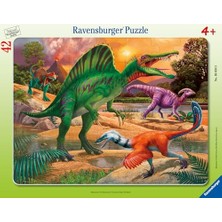 Frefly Store 42 Parça Büyük Çerçeveli Spinosaurus, Dinozor Puzzle