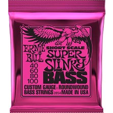 Frefly Store Ernie Ball P02854 Süper Slinky Nikel Yara Kısa Ölçekli Bas Telleri, Ölçü 45-100