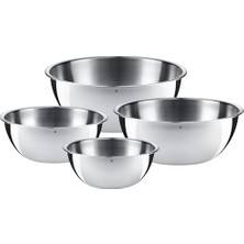 Frefly Store Wmf Gourmet 4 Parça Paslanmaz Çelik Karıştırma Kabı Seti, 0,75 L - 2,75 L, Karıştırma Kabı, Salata Kasesi, Servis Kasesi, Cromargan®, Üst Üste Saklanabilir