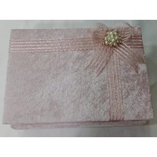 Lamazi Home Pembe Kadife Makyaj Sandığı Gelin Çeyiz Bohça Kutusu