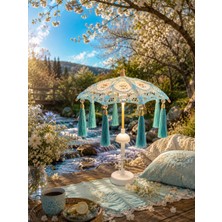 Missidea Vintage Aqua Bohem Dekoratif Şemsiye Lambası-