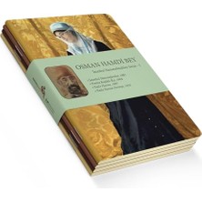 Frefly Store Istanbul Hanımefendileri Serisi I - A5, Osman Hamdi Bey 4'lü Defter Seti I, Çizgisiz, Toplam 256 Sayfa, Her Biri 64 Sayfa, Tel Dikiş, Esnek Kapak, Tuval Doku, 60 Gram, Sarı Krem Renk