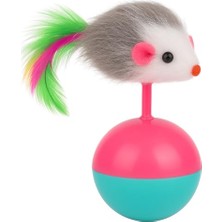 Frefly Store Kedi Oyuncağı – Devrilmez Denge Topu ve Tüy Kuyruklu Fare – Hareketli Interaktif Kedi Topu – Yavru ve Yetişkin Kediler Için – 14 cm x 8 cm – 1 Adet