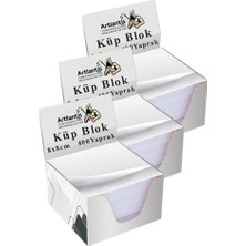 Frefly Store Masaüstü Küp Blok Not Kağıdı 3 Paket 8x8 cm Beyaz Küp Not Kağıdı Kare Kağıt Beyaz Boş Kağıt 400 Yaprak Hatırlatma Ofis