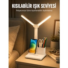 Epilons Kısılabilir LED Masa Lambası – Kalemlik, Telefon Standı ve Okuma Işığı Bir Arada Yeni Nesil