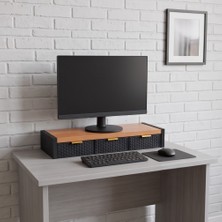 Nokta Labs Ergonomik Çekmeceli Monitör Yükseltici Stand - Monitor Riser With Drawers