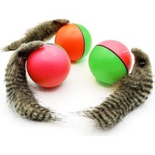 Frefly Store Promosyonca Kedi Oyuncağı, Renkli Toplar ve Rakun Kuyruğu, Eğlenceli Kovalamaca