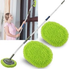Frefly Store 15° Işten Tasarruflu Dirsek Uzatma Direkli Duvar Temizleyici, Uzun Saplı Duvar Paspası, Süpürgelik Temizleyici Aleti, Mikrofiber Toz Temizleyici, Duvar, Zemin, Tavan, Pencere Için Temizleme Fırçası