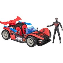 Frefly Store Spider-Man Venomversus Epic World Of Action Miles Morales Remix Blast Racer Figür ve Oyuncak Araba, Süper Kahraman Oyuncakları, 4 Yaş ve Üzeri Çocuklar