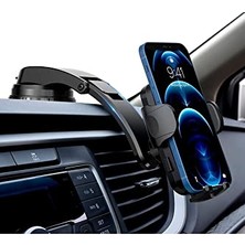 Frefly Store HP-A05 Otomatik Klipsli Araba Telefon Tutucu Ayarlanabilir Cam ve Torpido Için Yüksek Kalite Tutucu