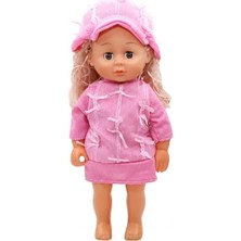 Frefly Store Vardem 35,5 cm Sesli Ayakta Duran Bebek Oyuncak, 3 Asorti Kıyafetli Bebek, Konuşan/sesli Oyuncak Bebek, Çocuklar Için Evcilik ve Rol Yapma Oyuncağı LD68016A (Pembe)