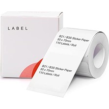 Frefly Store B21/B3S Etiket Bandı, 50 x 70 Mm, Su Geçirmez, Etiketleme Için Yedek, Kendinden Yapışkanlı, 1 Rulo 110 Adet (Beyaz)